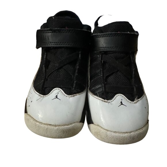 Nike Jordan High-top Sneakers Toddler Size 8C White Black Hook and Loop Closure - Picture 4 of 10